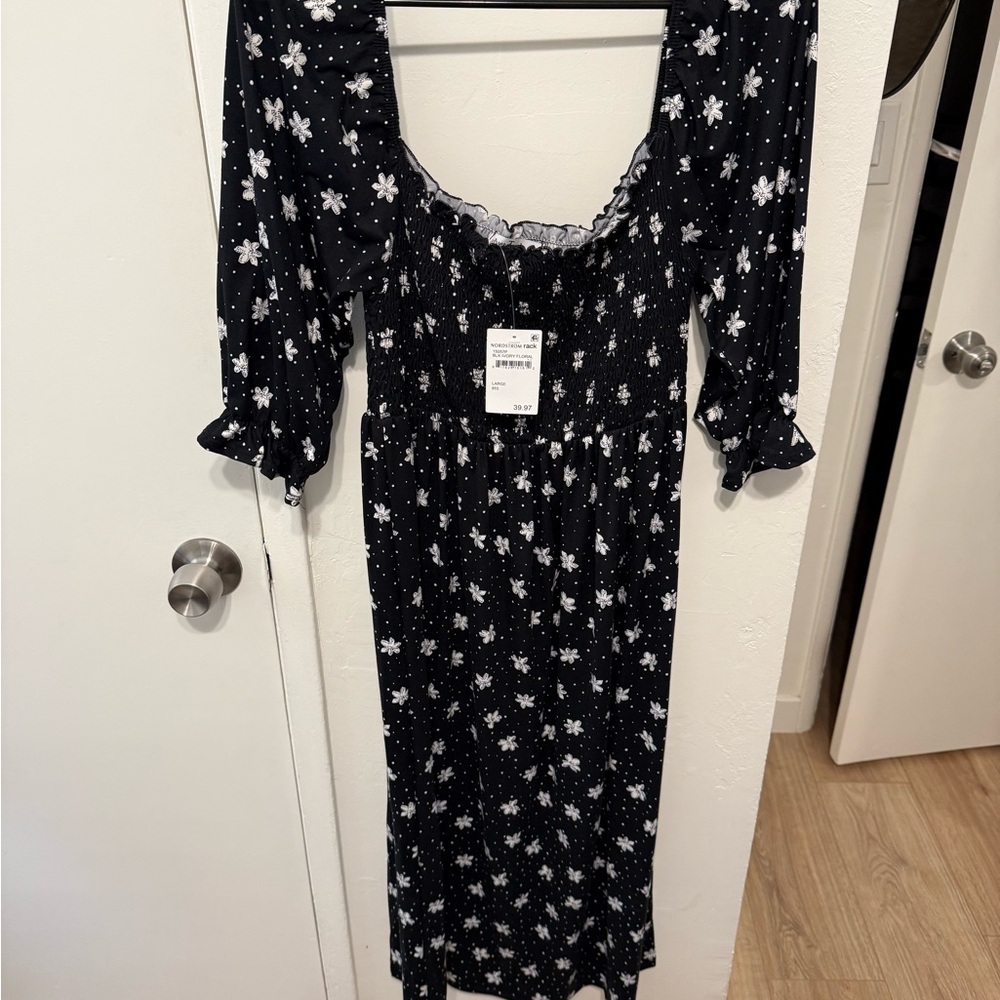 Nordstrom Rack Black Floral Dress